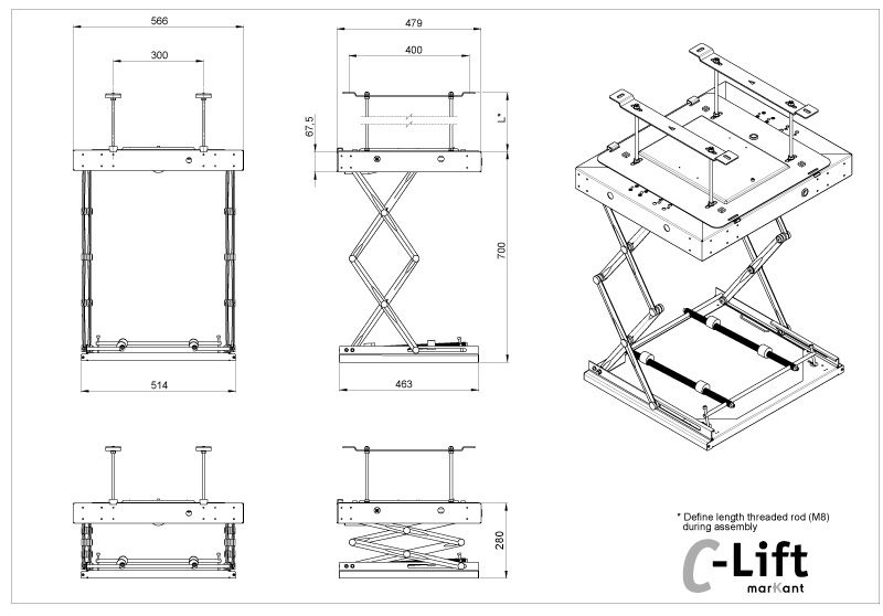 MarKant Motorized DropDown Hidden Projector Mount for Panel Ceilings C