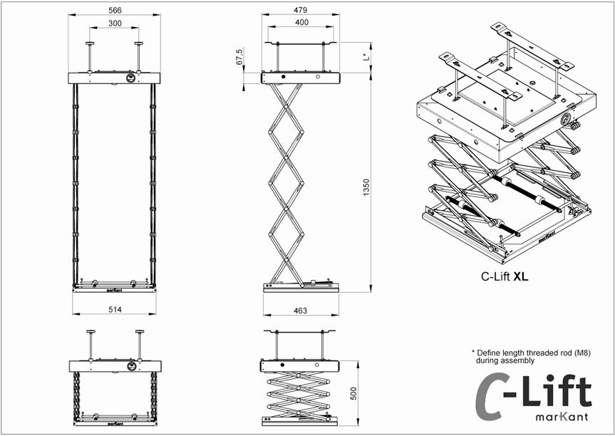 MarKant XL Motorized DropDown Hidden Projector Mount for Panel