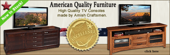 High Quality American made Flat Screen TV Consoles made by the Amish