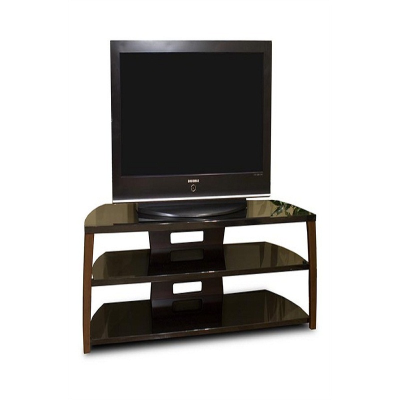 Tech Craft Monaco Walnut Black Glass TV Stand for 5160 inch Screens Xii60W