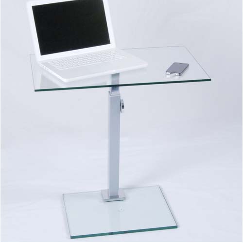 RTA Tier One Designs Clear Glass Laptop Stand Silver T1D117