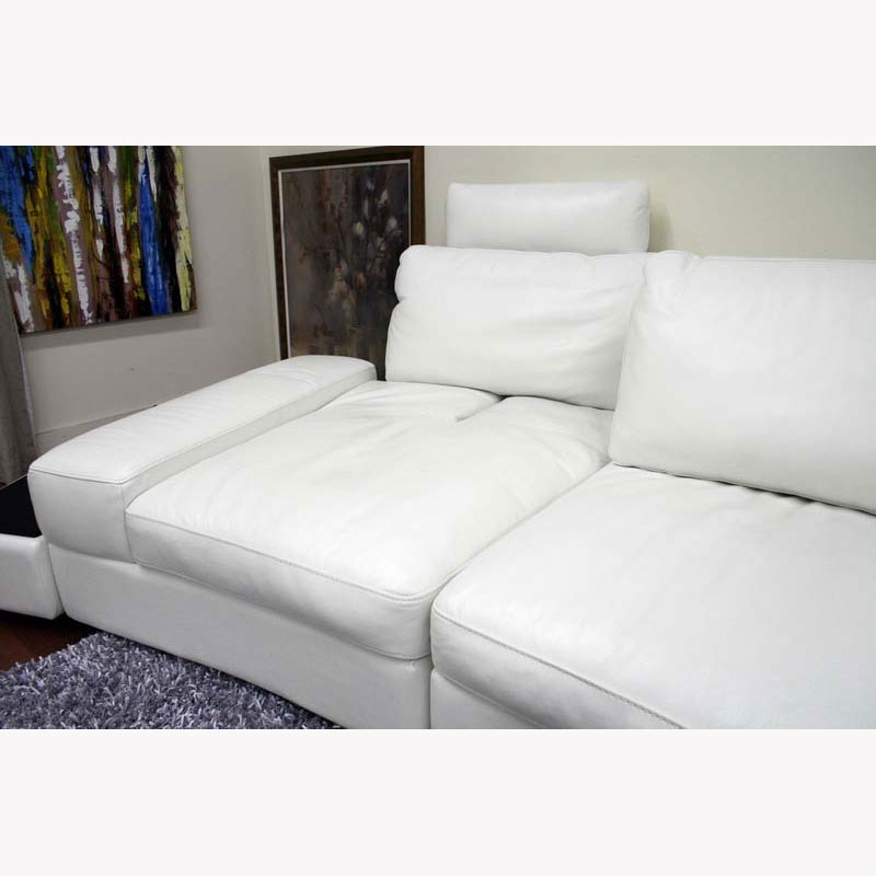 Wholesale Interiors Midori White Leather Modern Sectional 5 piece Sofa Set with Adjustable Backrests