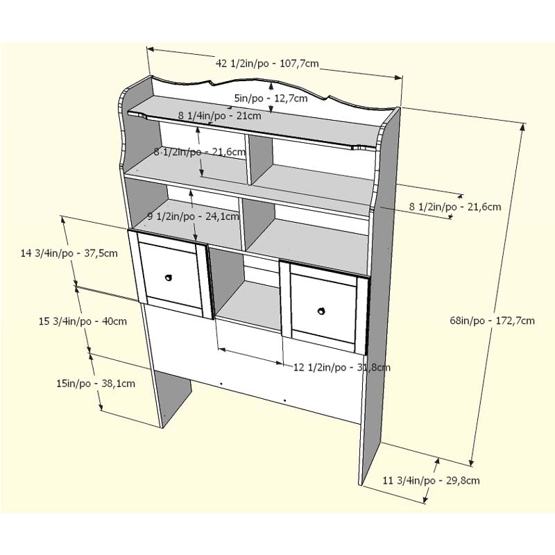 Nexera Pixel Collection Twin Size Tall Headboard White 315803