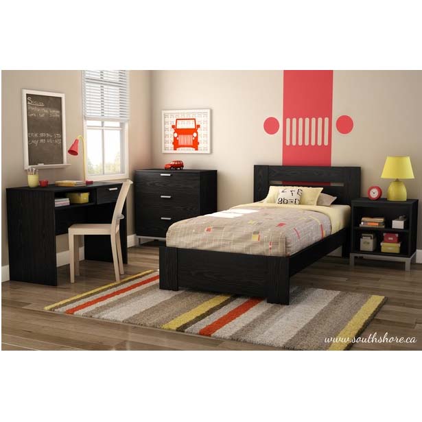 SouthShore Flexible Collection Twin Bed Kit Headboard, Footboard, and