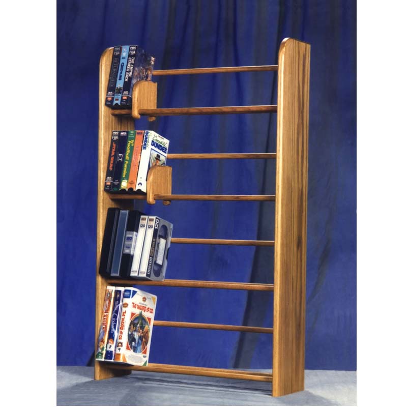 View a larger image of the Wood Shed Solid Oak DVD VHS Rack TWS-405.