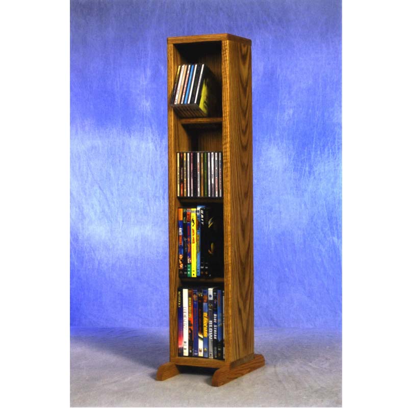 ... image of the Wood Shed Small Capacity 4 Shelf CD DVD Rack (Oak) 415