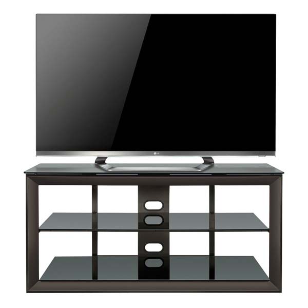 Bello Versatile Black Glass 55 inch TV Stand Dark Pewter PVS4257