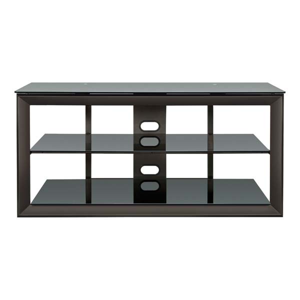 Bello Versatile Black Glass 55 inch TV Stand Dark Pewter PVS4257
