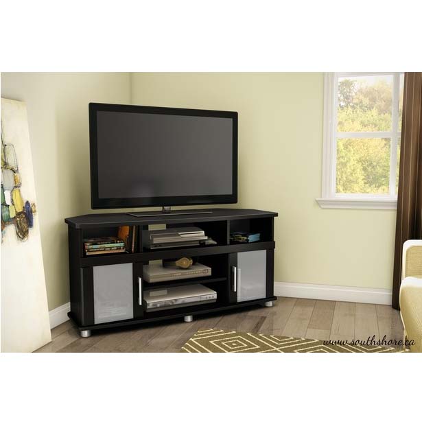 SouthShore City Life Collection Corner TV Stand for 40 Screens Pure