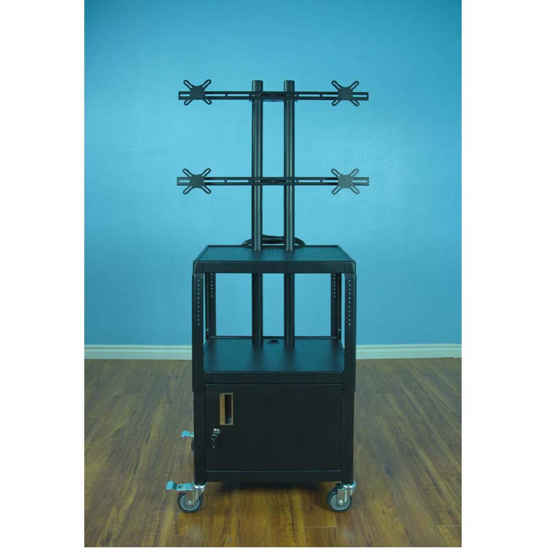 VTI MultiMonitor Audio Video Cart with 19 in. Rack Mount Brackets