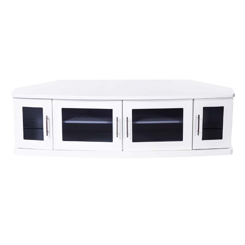 Plateau Newport Corner Wood Tv Cabinet With Glass Doors For 42 62 Inch
