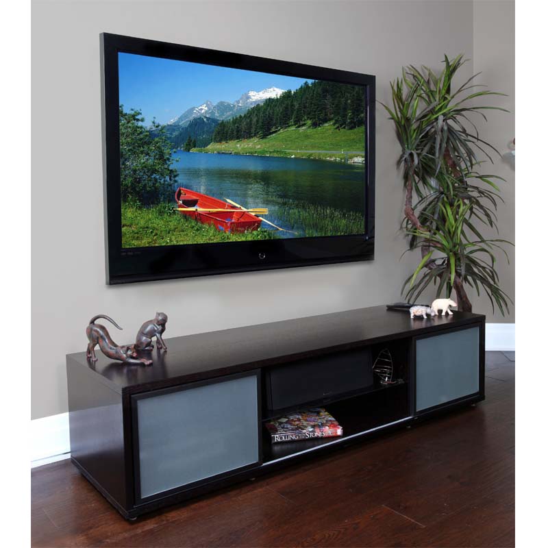 Plateau SR Series Retro Hardwood TV Stand with Glass Doors for 6075