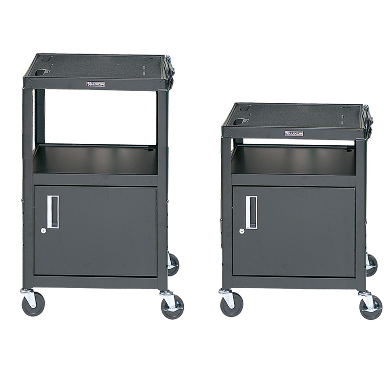 Luxor Adjustable Height AV Cart with Black AVJ42C