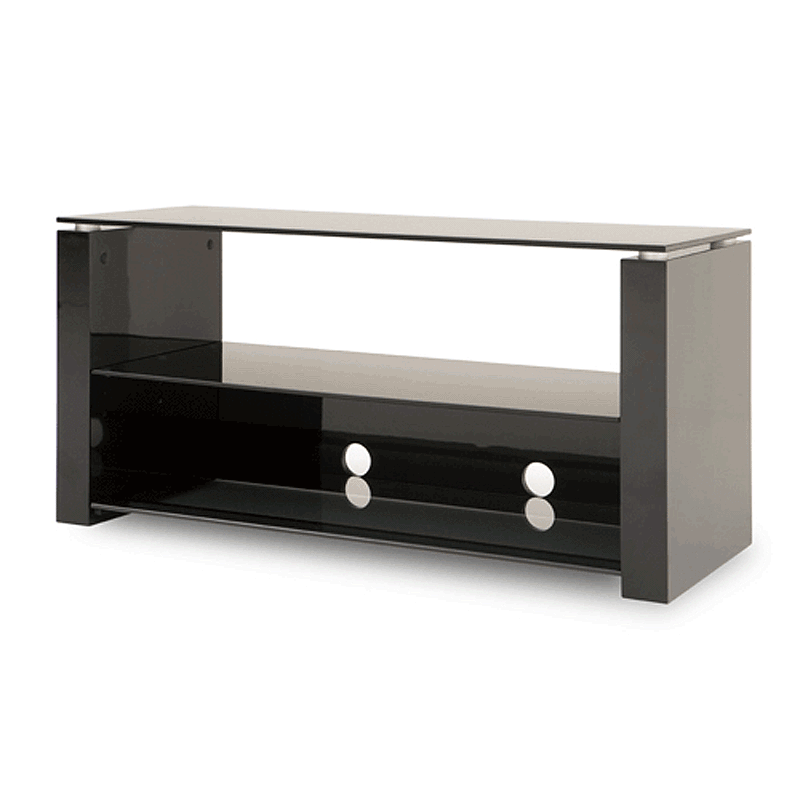 Techlink Bench Series High Gloss Black TV Stand for Screens up to 50 in