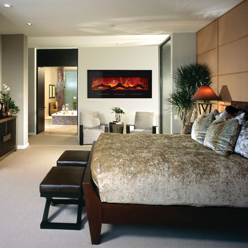 Amantii Built in Flush Mount Electric Fireplace w/ 51x23 in. Black