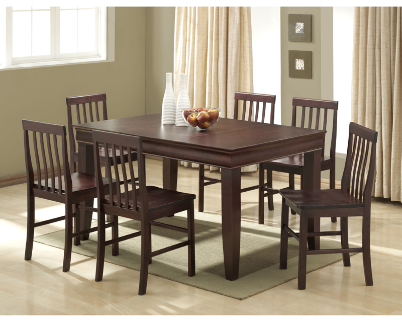 Walker Edison Ashlyn 7 Piece Fancy Solid Wood Dining Set Espresso C60F2ES
