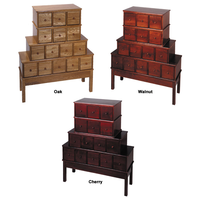 Leslie Dame Solid Oak Apothecary Style CD Oak, Walnut or Cherry