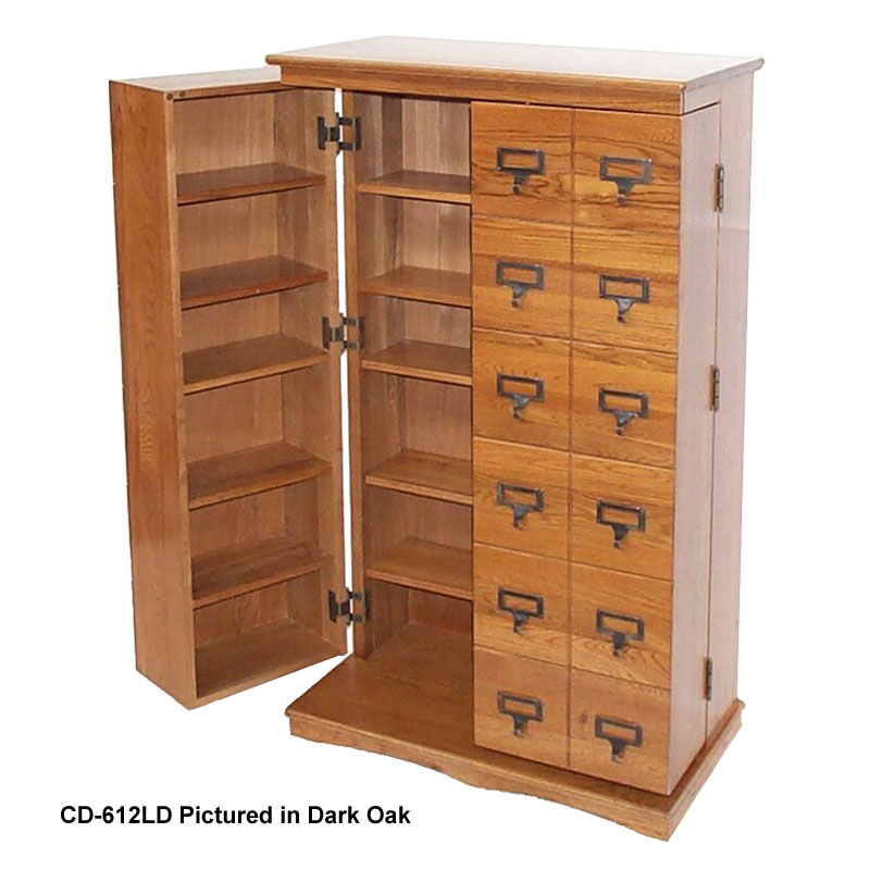 Leslie Dame Library Style Multimedia Storage Oak CD612LOAK