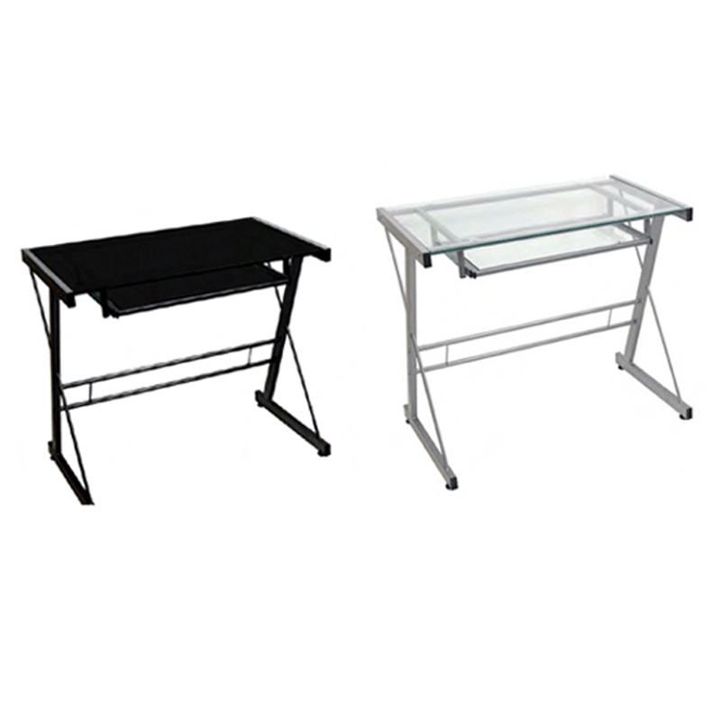 Walker Edison Imperial Solo Glass Desk (Black or Silver) D31S29