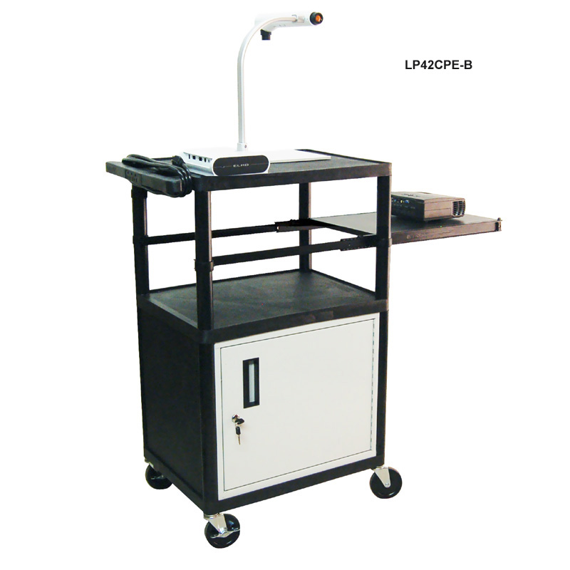 Luxor 42 inch LP Multimedia Cart with Black LP42C