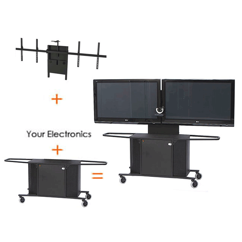 VFI AVF Audio Visual Furniture Large Dual Display Cart for 4270 inch