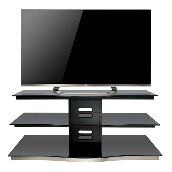 Bello Modern Curved Front Black Glass 55 inch TV Stand ...