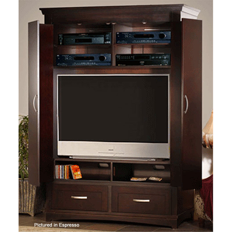 Innovative Soho High Definition Cabineted Armoire Entertainment Center Natural Cherry 