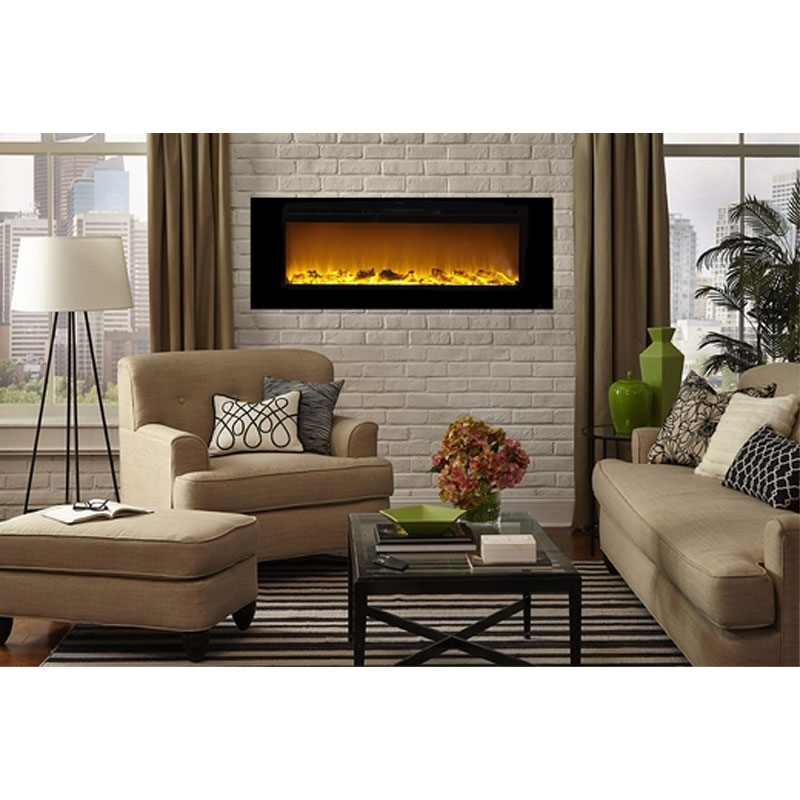 Touchstone Sideline 60 inch Wall Mounted Recessed Electric Fireplace