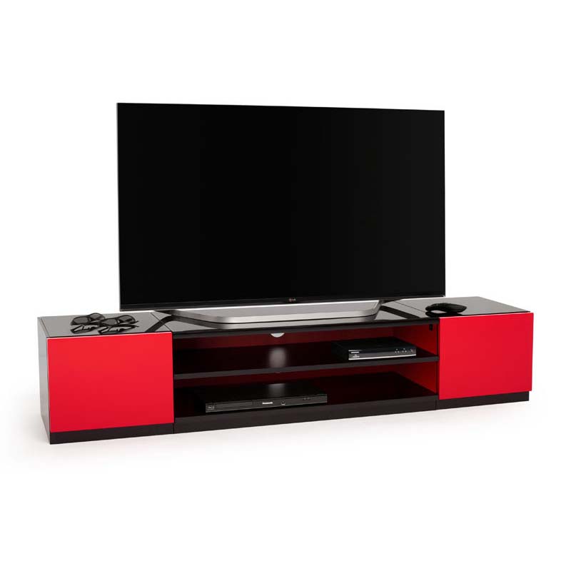 Techlink Stoore Series 84 in. TV Stand Red and Black SR175BR
