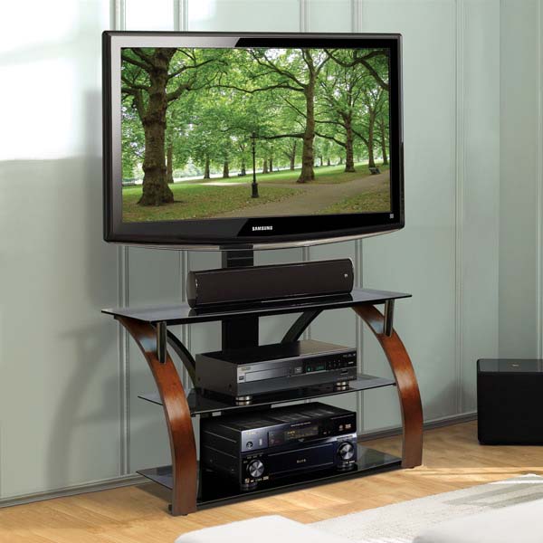 Bello 46 in. Triple Play Glass Audio Video Stand with Swivel Mounting