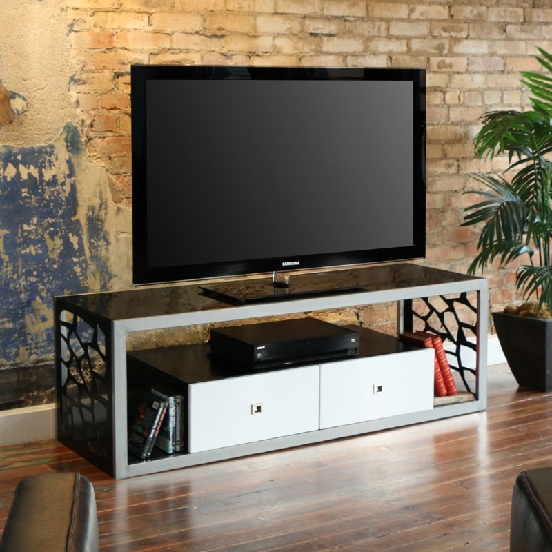 Walker Edison Modern Mosaic 65 inch TV Stand (Silver and ...
