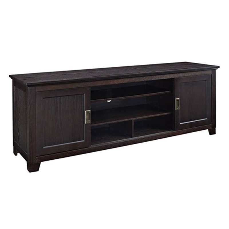 Walker Edison Solid Wood 70 inch TV Stand with Sliding ...
