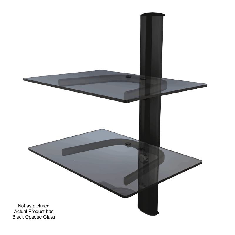 Crimson Dual Shelf Component Wall System Black with Black Glass WA2
