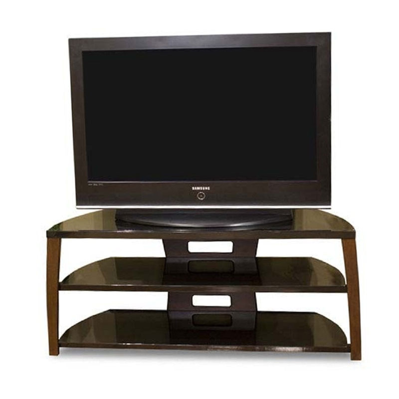 Tech Craft Monaco Walnut Black Glass TV Stand for 4350 inch Screens Xii50W