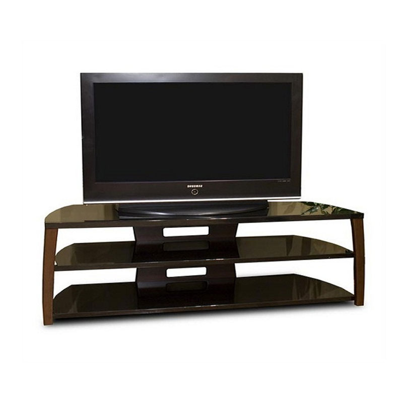 Tech Craft Monaco Walnut Black Glass TV Stand for 5160 inch Screens Xii60W