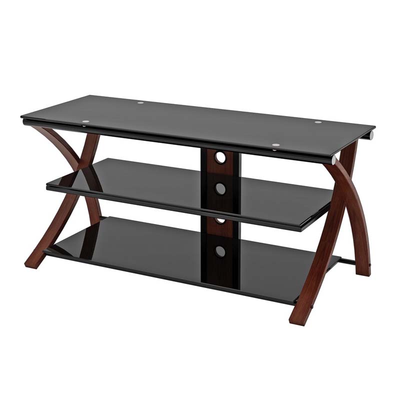 ZLine Designs Makena 3in1 Black Glass 60 TV Stand with Integrated