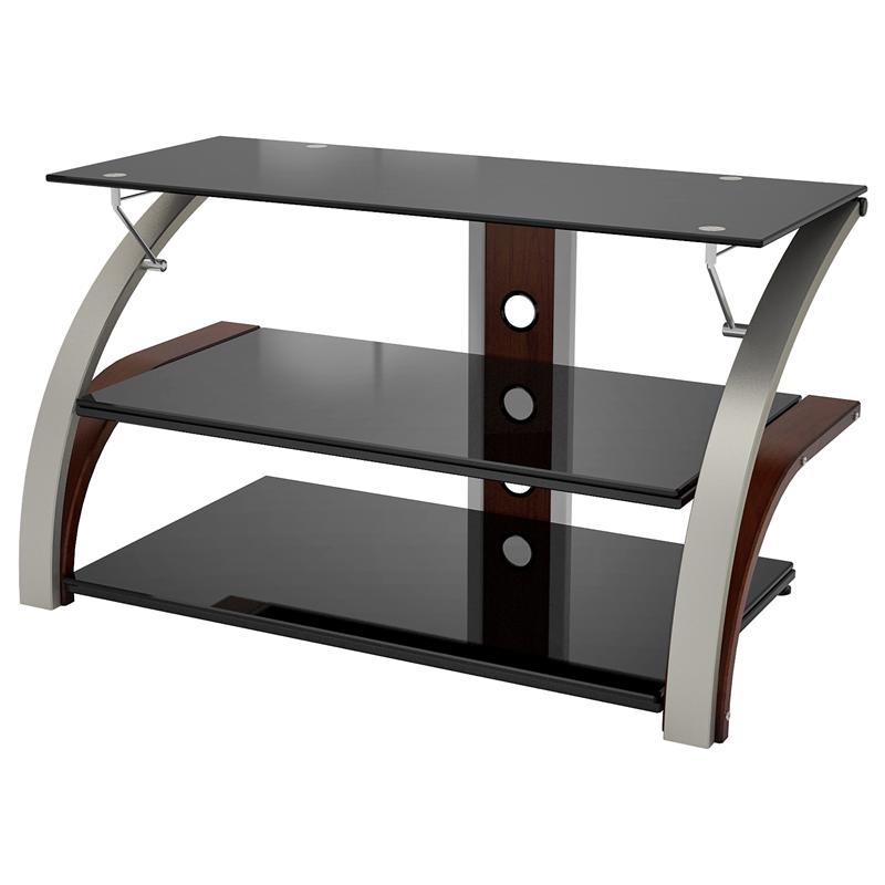 Z-Line Elecktra 40 inch TV Stand with Black Glass Chrome and Cherry