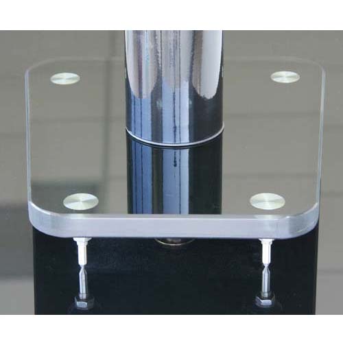 TransDeco 32 inch Tempered Black Glass & High Gloss Black Steel Speaker