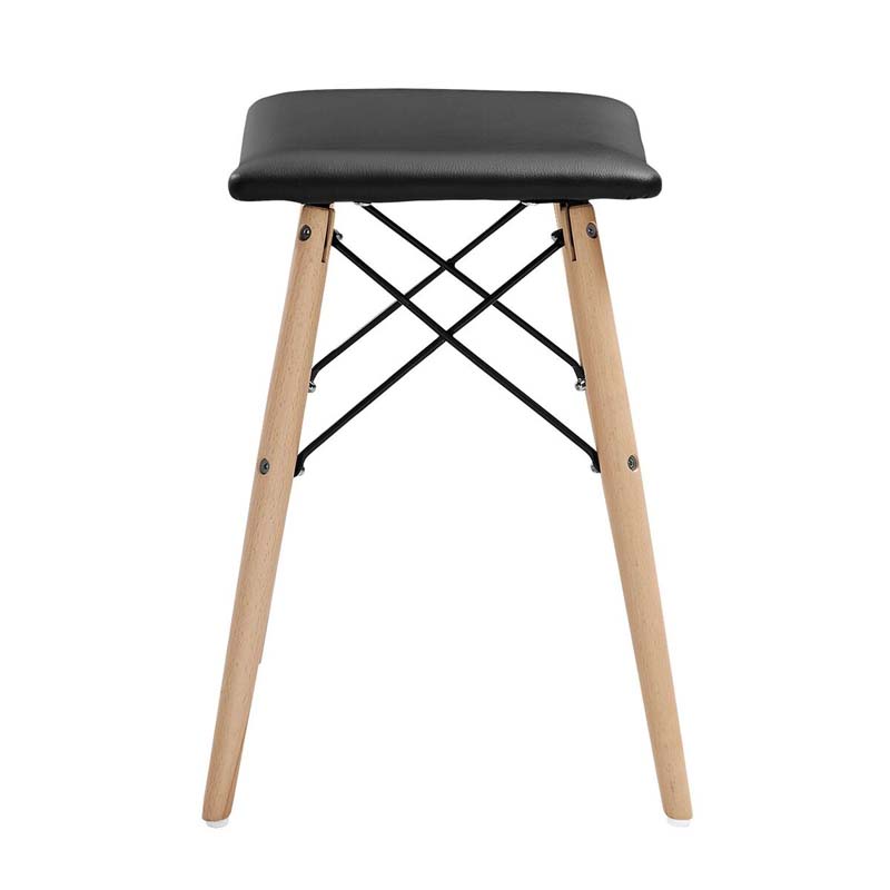 Walker Edison Retro Modern Faux Leather 18 inch Stool Black CHRM18BL