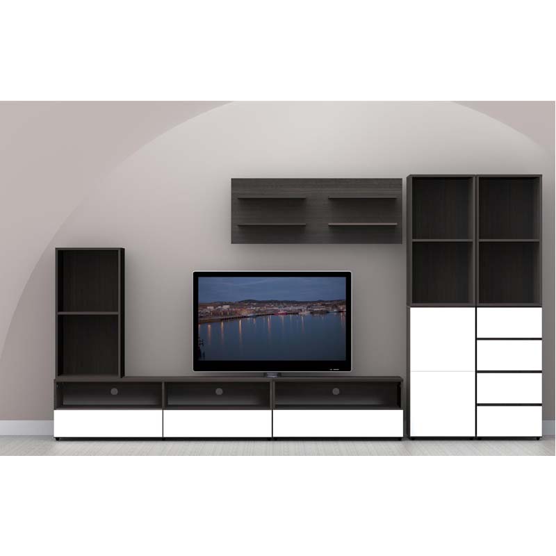 Nexera Allure Collection Decorative Floating Wall Shelves Ebony 220530