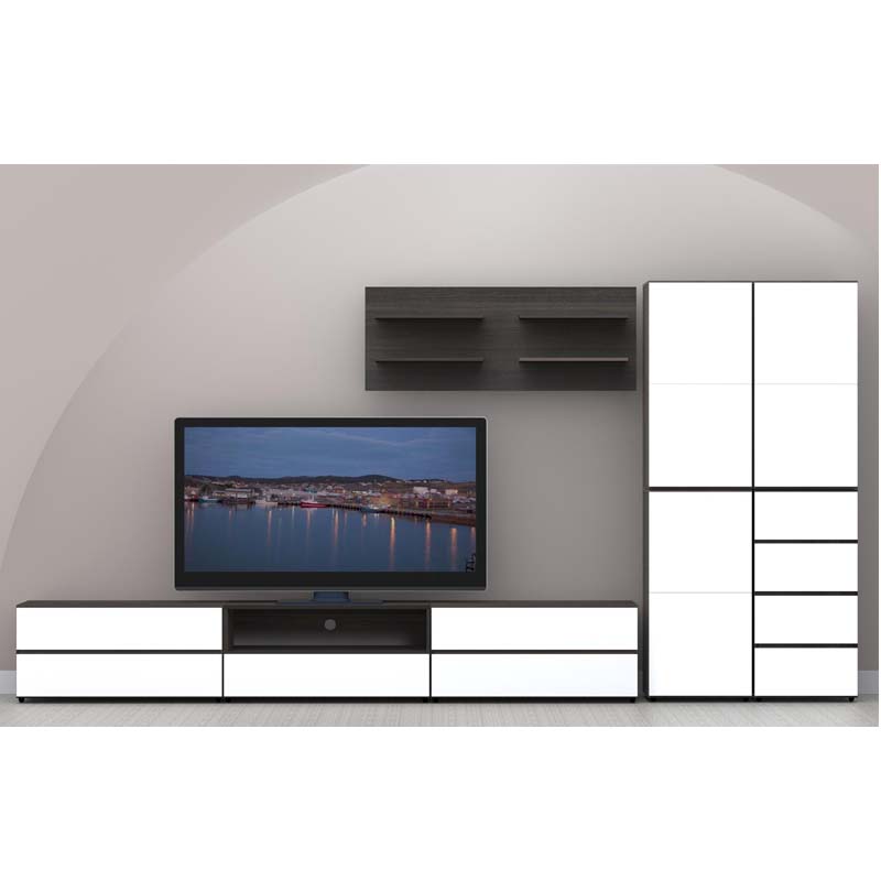 Nexera Allure Collection Decorative Floating Wall Shelves Ebony 220530