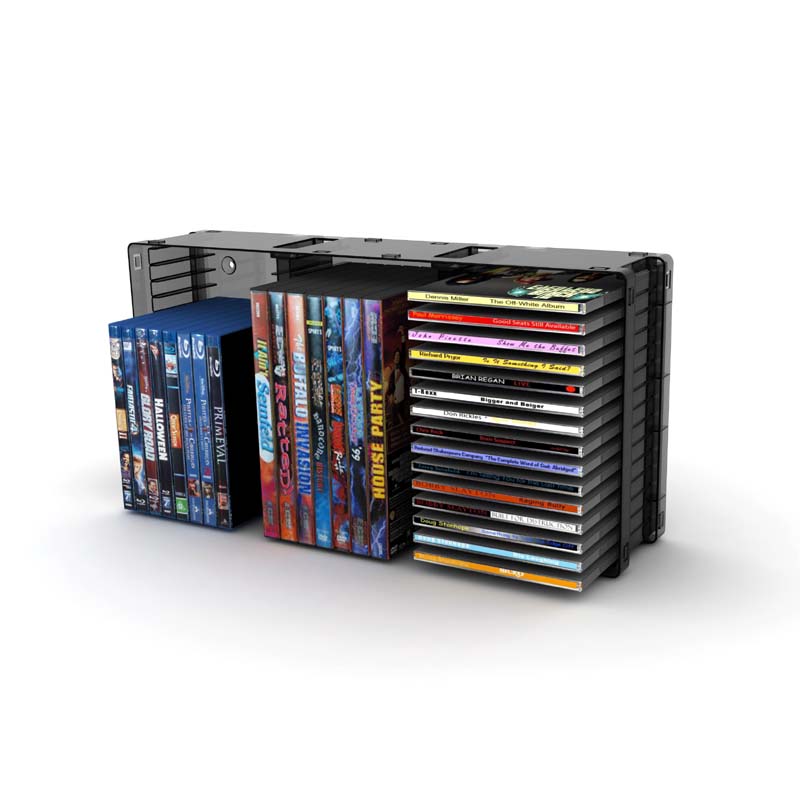 Atlantic Domino Series Modular Media Rack for 45 CDs or 21 DVDs BluRays