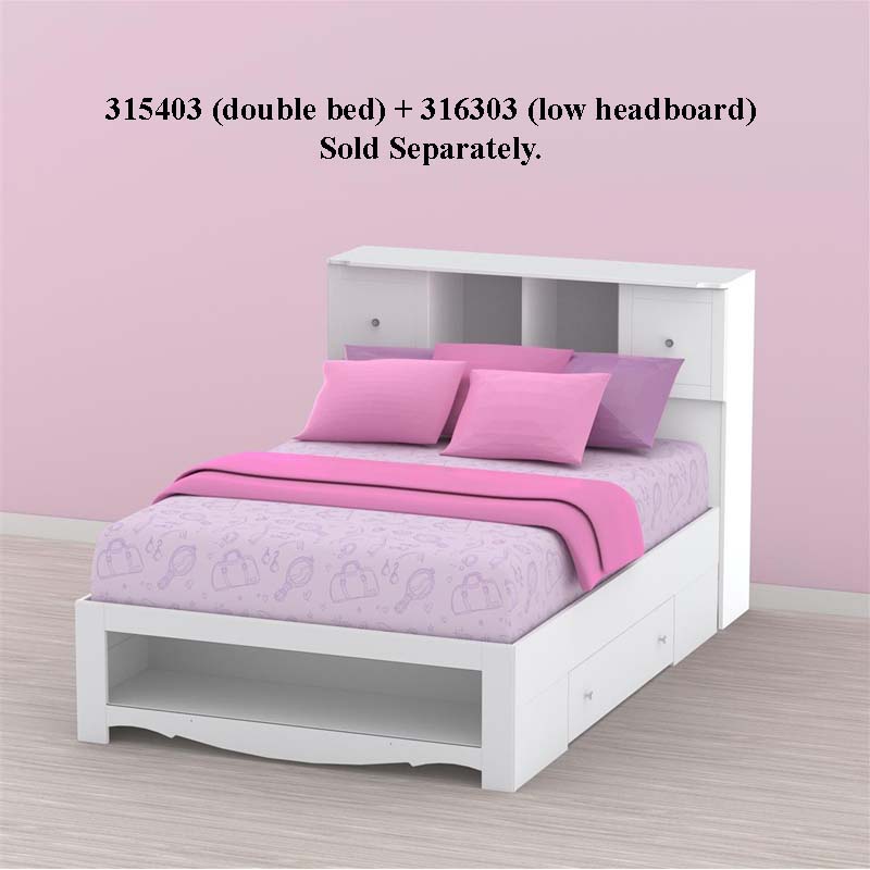 Nexera Pixel Collection Low Headboard for Double Bed (White) 316303