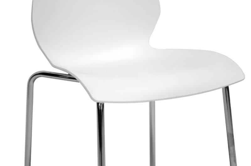 Wholesale Interiors Overlea Modern White Plastic Dining Chair Set of 2