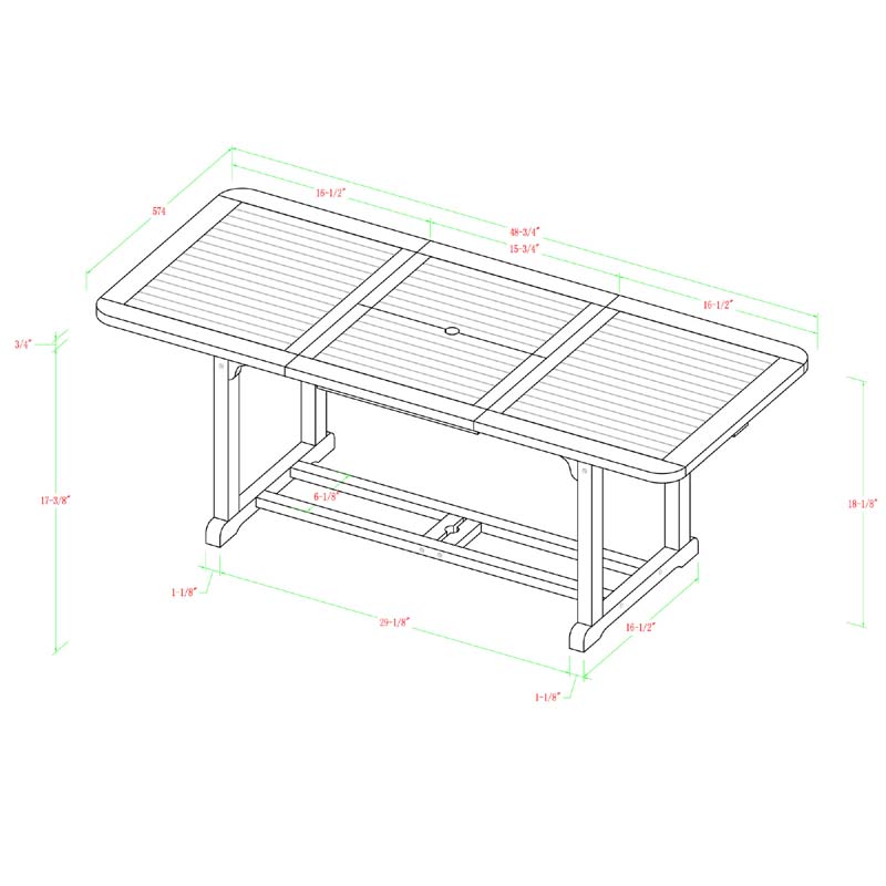 Walker Edison Acacia Wood Butterfly Patio Table Brown OWTEXBR