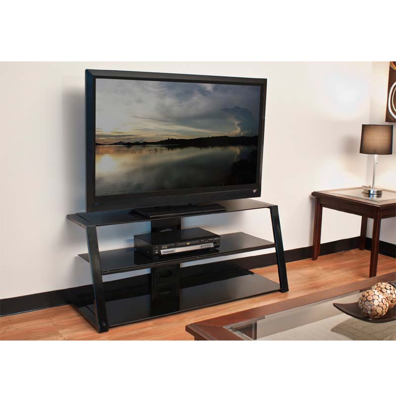 Tech Craft Ultra Slim Profile 52 TV Stand Black Glass PCU48