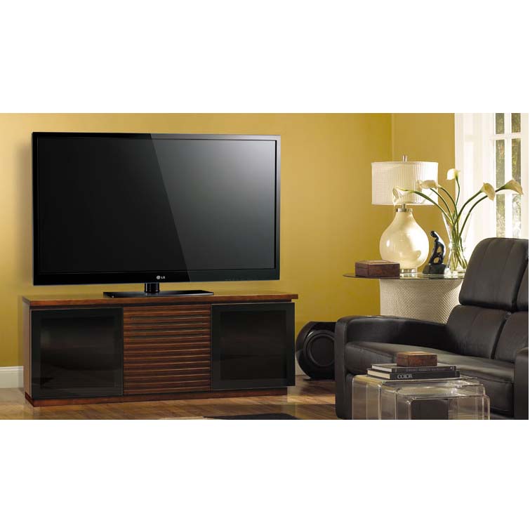 Bello Contemporary Wood Home Entertainment with Louvered Door