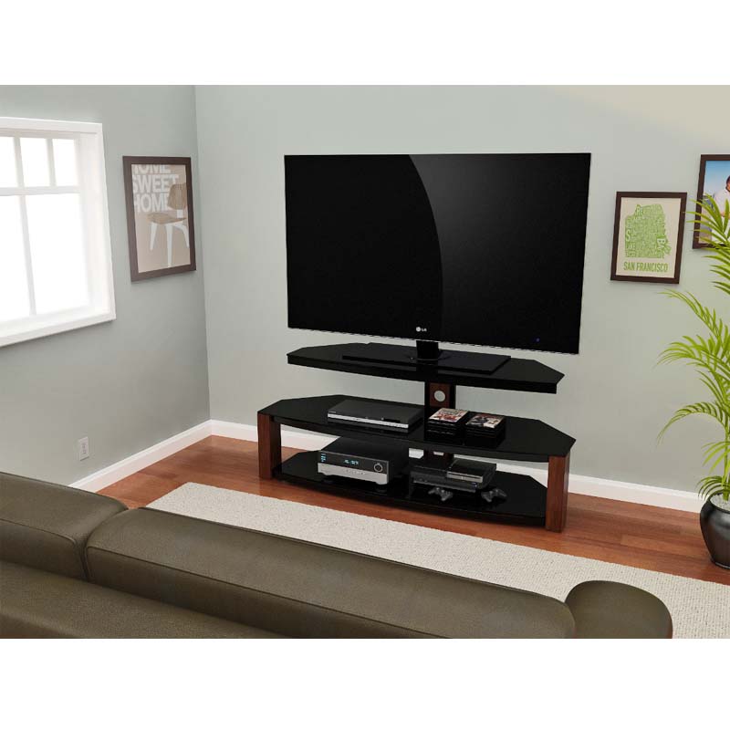 ZLine Designs Rhine 55 inch Corner TV Stand Black and Cherry ZL217955SU