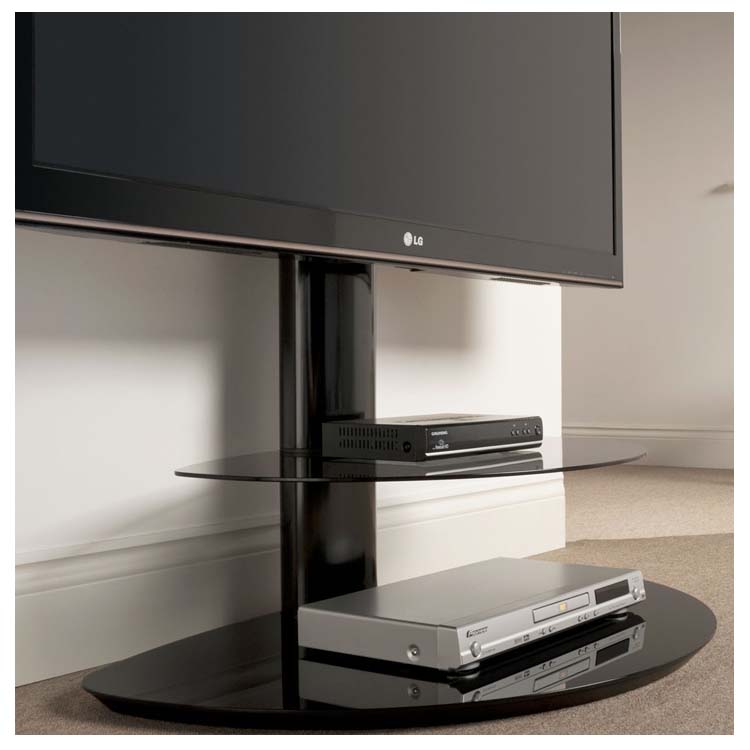 Techlink Strata 2 Shelf 50 inch Corner TV Stand with Integrated TV