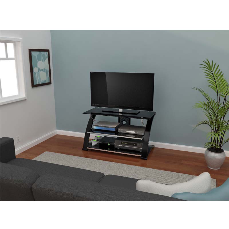 Z-Line Designs Vitoria 40 inch TV Stand with Black Glass Black and